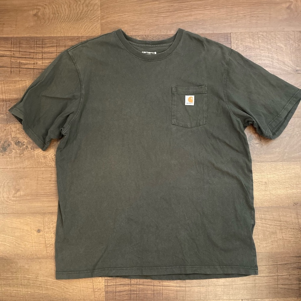Carhartt Heavyweight Pocket T-Shirt Loose Fit Cotton Dark Green Men’s XL Tall